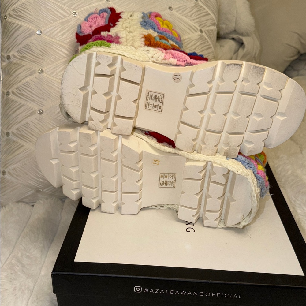 AKIRA Multicolor Crochet Combat Boots - Picture 5 of 5